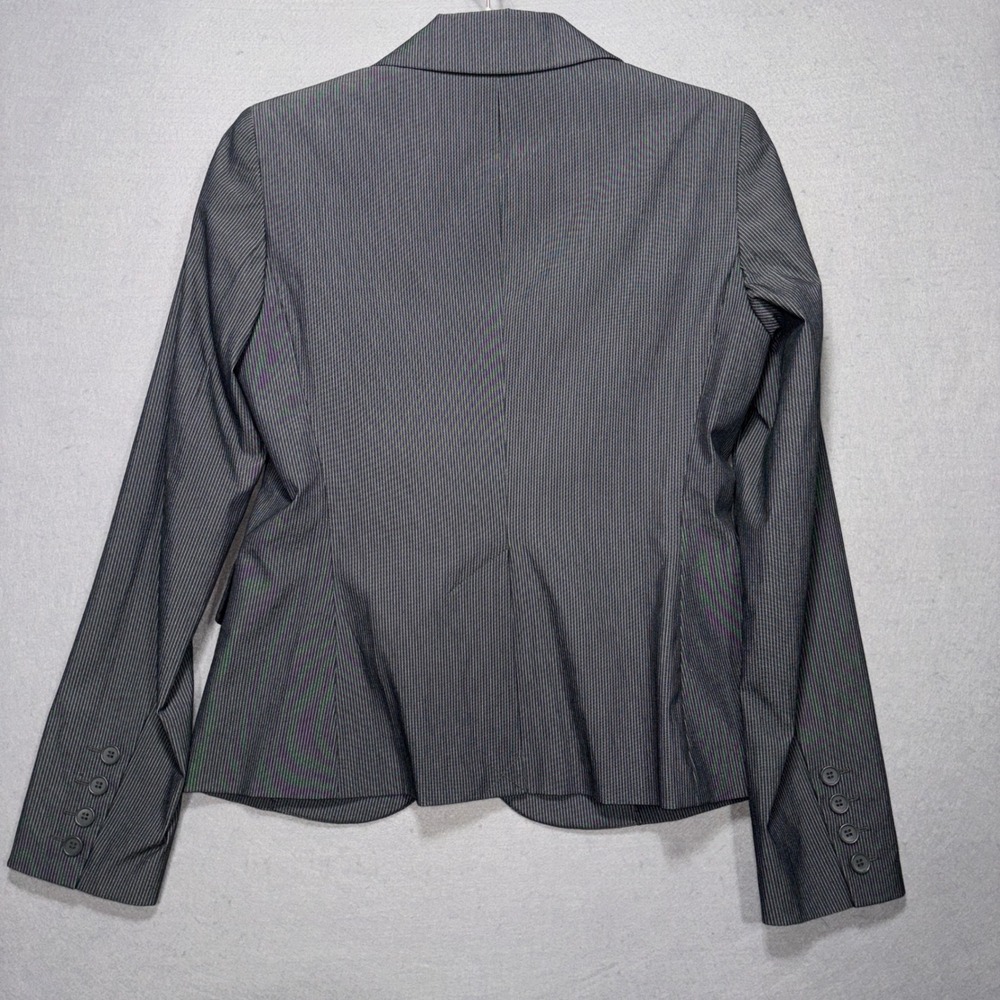 New York Company Stretch Pinstripe Blazer Jacket Women Size 4 Gray Office Career - Picture 2 of 10